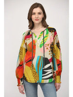 Cotton Voile Half Button Front Tie Neck Blouse