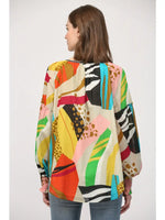 Cotton Voile Half Button Front Tie Neck Blouse