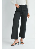 Just USA Longer Length Wide Leg Crop- Black