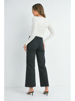 Just USA Longer Length Wide Leg Crop- Black