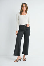 Just USA Longer Length Wide Leg Crop- Black