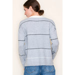 Checked Henley Half Button Neck Sweater.*extended sizes S-XL