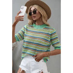 Striped Crochet Sweater Top