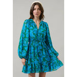 Amren Floral Paxton Balloon Sleeve Mini Dress