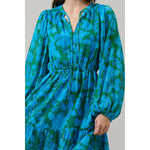 Amren Floral Paxton Balloon Sleeve Mini Dress