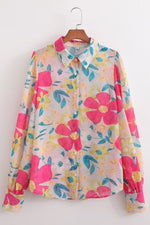 Beautiful and Bold Floral Print Long Sleeve Blouse