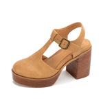 Yellowbox Lubbock Block Heel Mary Jane Clog- Nude