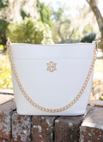 Caroline Hill BRIELLE BUCKET BAG- CREAM w Crossbody Strap