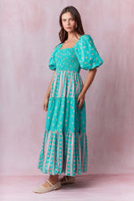 Mixed Floral Print Maxi Dress