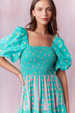 Mixed Floral Print Maxi Dress