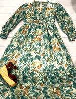 AQUA ANS TEAL LONG SLEEVE MAXI DRESS WITH ATTACHED BELT SALE! Last One Size Small! Originally $48 now $30