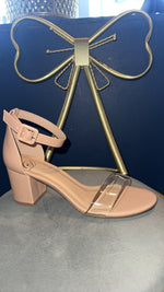 Amuse Clear Strap Nude Block Heel