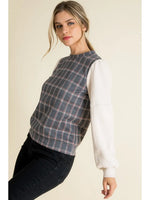THML Plaid Pullover Sweater Top