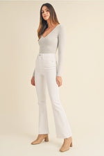 White High Vintage Skinny Flare