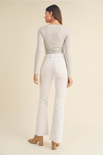 White High Vintage Skinny Flare