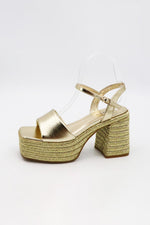 Gold Block Heel Sandal