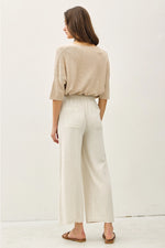 Linen Blend Cropped Wide Leg Pants ** available in SPRUCE GREEN OR NATURAL