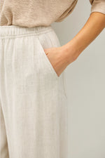 Linen Blend Cropped Wide Leg Pants ** available in SPRUCE GREEN OR NATURAL