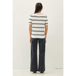 Triple Striped Short Sleeve Sweater