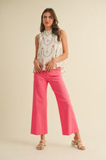 Floral Embroidered Baby Doll Top