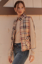 Plaid Check Puffer Vest