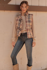 Plaid Check Puffer Vest