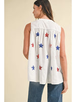 Sleeveless Star Sequin Babydoll Blouse