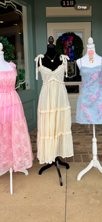 Ivory Lace Maxi with Self Tie Shoulder Straps