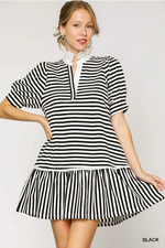 Striped Ruffle Mini Dress