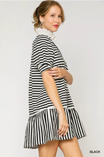 Striped Ruffle Mini Dress