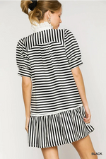 Striped Ruffle Mini Dress