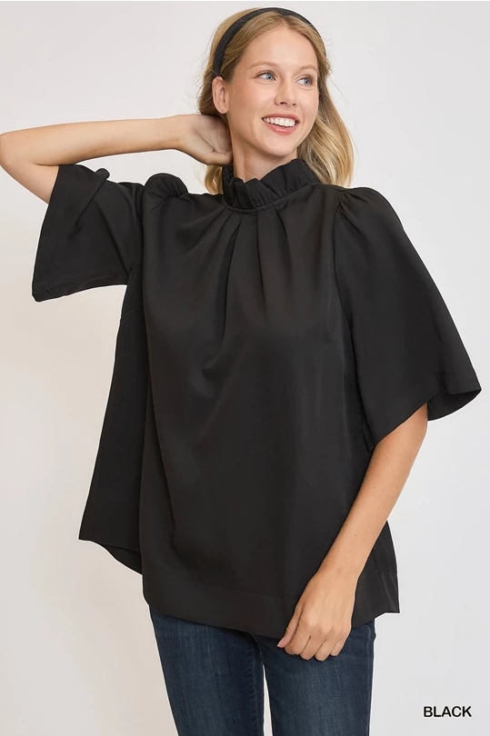 Bell Sleeve Top with Back Neck Tie