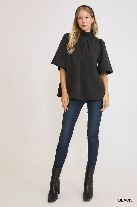 Bell Sleeve Top with Back Neck Tie