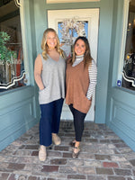 Oversize V-Neck Long Soft Sweater Vest W. Pockets