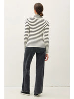 Classic Cut Striped Turtle Neck Sweater Top