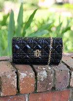 BRYNLEIGH CLUTCH CROSSBODY with PEARL DETAIL GOLD CHAIN