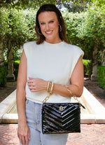 ARIANA CROSSBODY V QUILTED -BLACK, BLACK PATENT,CAMEL or NUDE