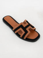 Luke Leather Contrast Edge H-Shaped Cutout Upper Sandal