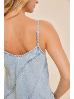 V NECK DEMIN SLIM FIT MAXI