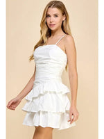 White Ruched Dress