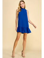 Dropped Waist Ruffle Hem Dress