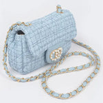 MINI TWEED BAG WITH PEARL DETAIL