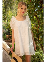 Scallop Eyelet Detailed Tiered Dress