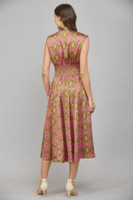 GEORGIA OLIVE AND PINK ZIP FRONT DRESS BY FATE